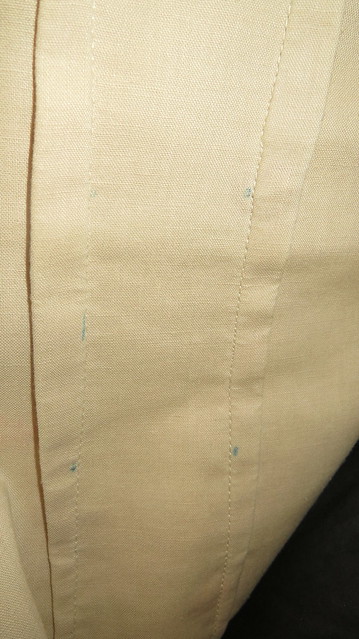 linign showing marks from construction