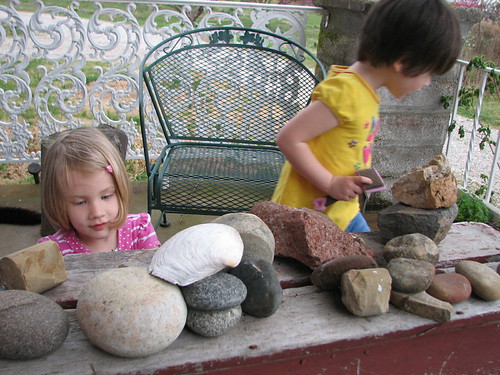 they love the rocks on the east porch
