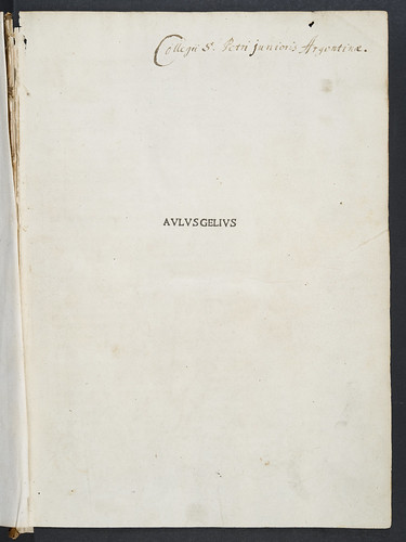 Title-page with ownership inscription from Gellius, Aulus: Noctes Atticae