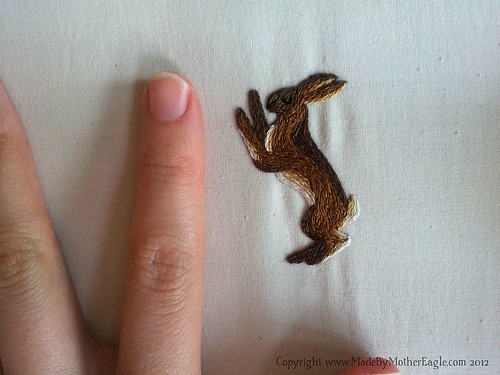 miniature Hare embroidery