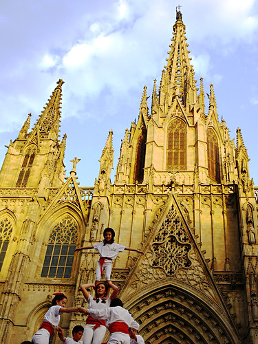 Casteller Group at Barcelona Cathedral