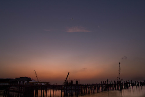 Sunrise with the moon by andruphotography