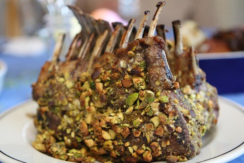 Pistachio and Goat Cheese Crusted Rack of Lamb