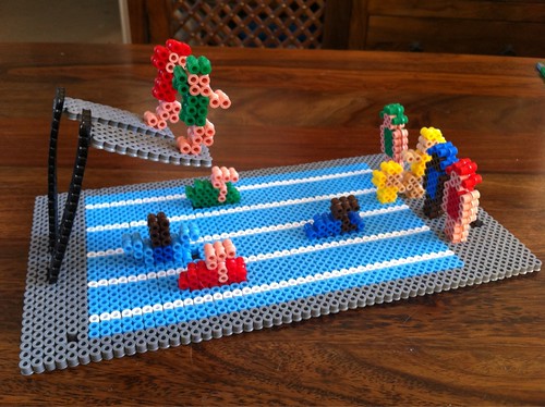 Hama Bead Swimming Pool with Swimmers