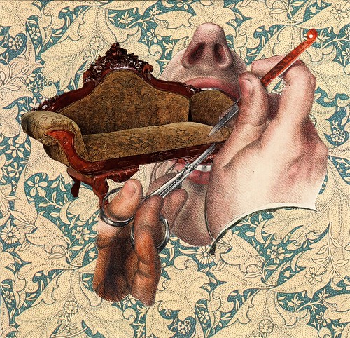 victorian surgeon removing a rare "decorative loveseat" tumor by Fi Webster