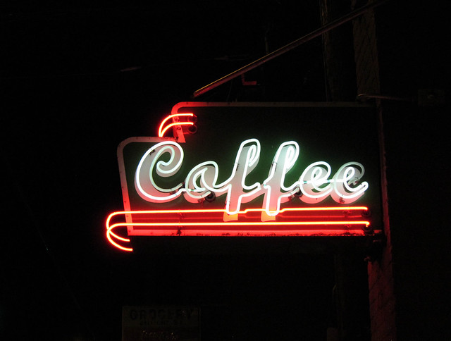 Neon Coffee Sign at Stumptown Coffee Roasters in Belmont