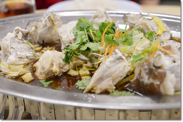 Steamed Fish Head in Soy Sauce