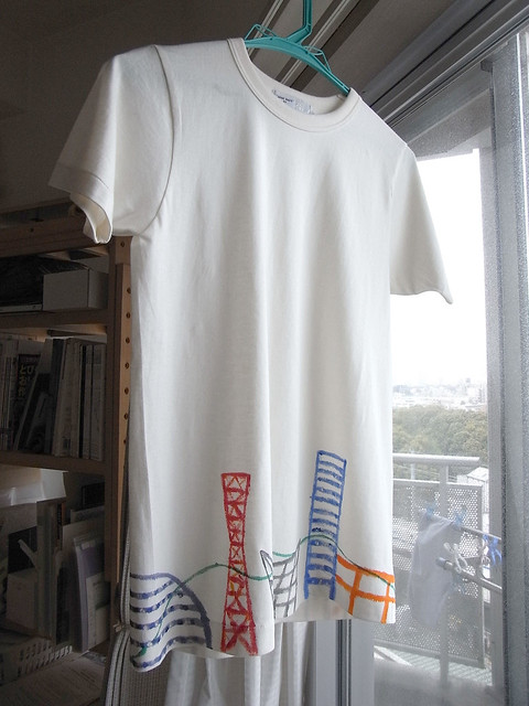 手描きTシャツ 神戸の風景1