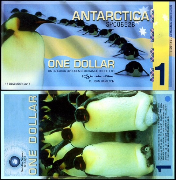 1 Dolár Antarktída 14.2.2011, polymer