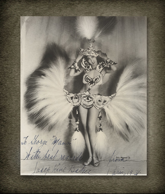 Josephine Baker photograph autographed to George Mann