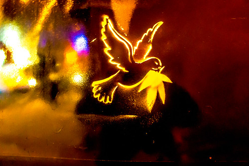 Street Art - Dove of Peace ( late at night) by infomatique