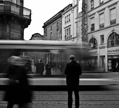 tramway photo ville noir et blanc pose longue