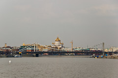 Krymsky Bridge and Moscow city center