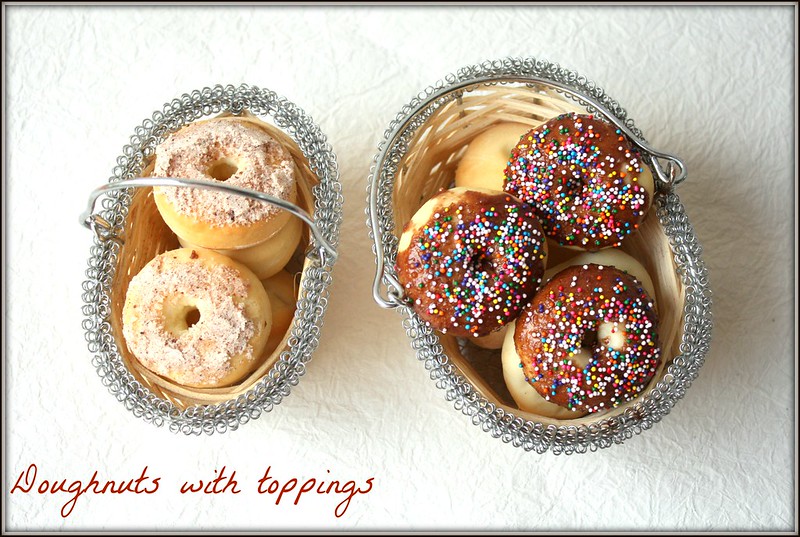 baked doughnuts with toppings