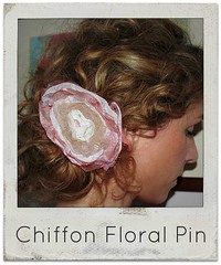how to make a chiffon floral pin