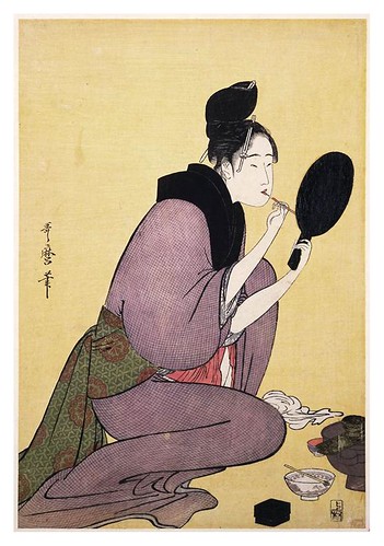 013-Pintandose los labios 1794-1795-Kitagawa Utamaro-NYPL