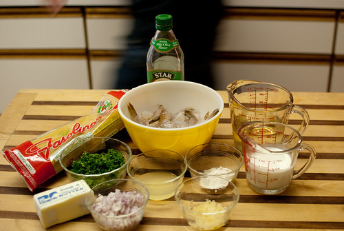 ingredients - shrimp pasta