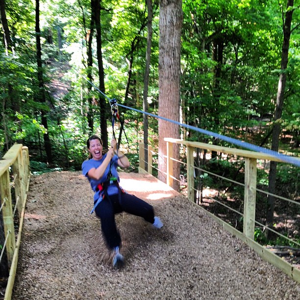 The most awesome face I've ever made, courtesy of the @GoApe zip line.