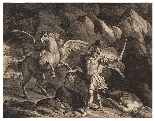 005- Perseo transforma a Atlas en una montaña-Ovid's Metamorphoses In Latin And English V.1- Bernard Picart-© UniversitättBibliotheK Heidelberg