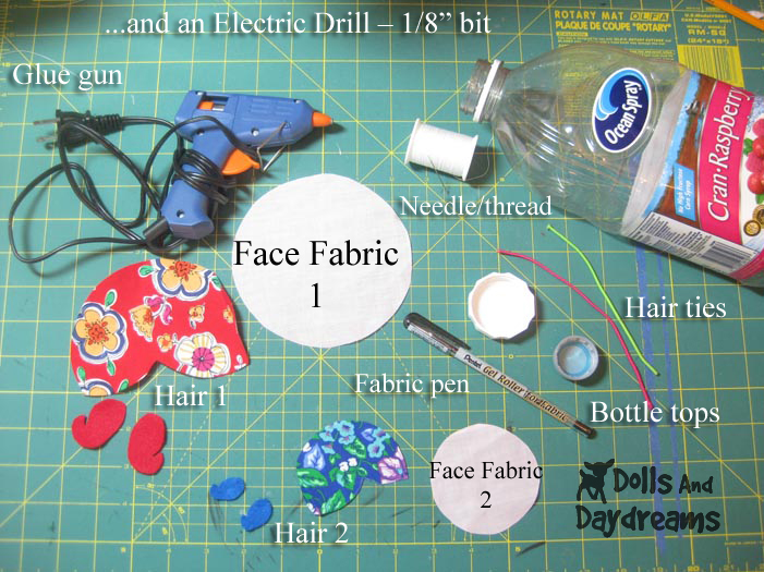Doll Pin Cushion Tutorial Pattern supplies