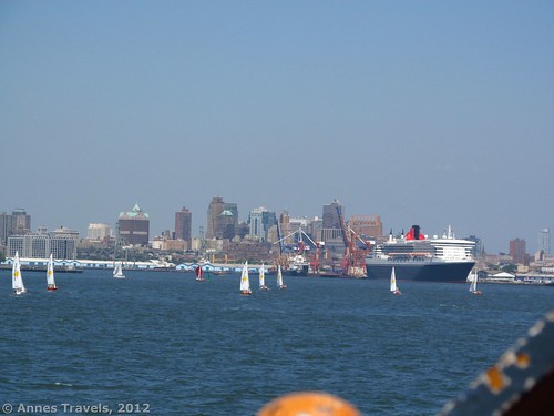 The Queen Mary II docked in New York Harbor