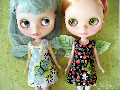Fairy Blythe dresses with hand painted wings