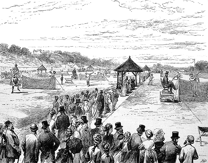 Engraving of the first Wimbledon Championships 1877