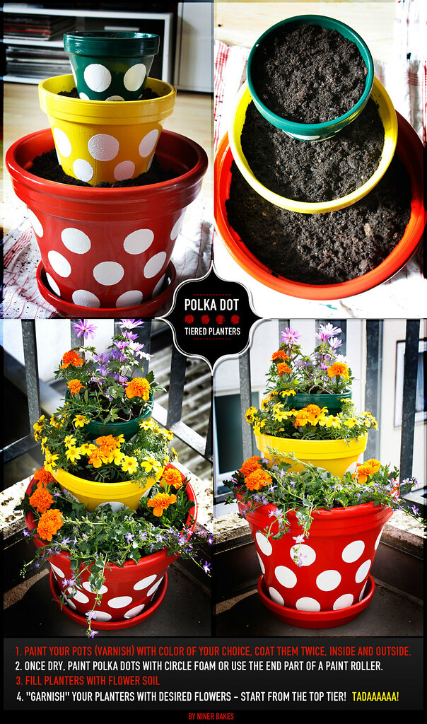 DIY - Polka Dot Tiered Planters