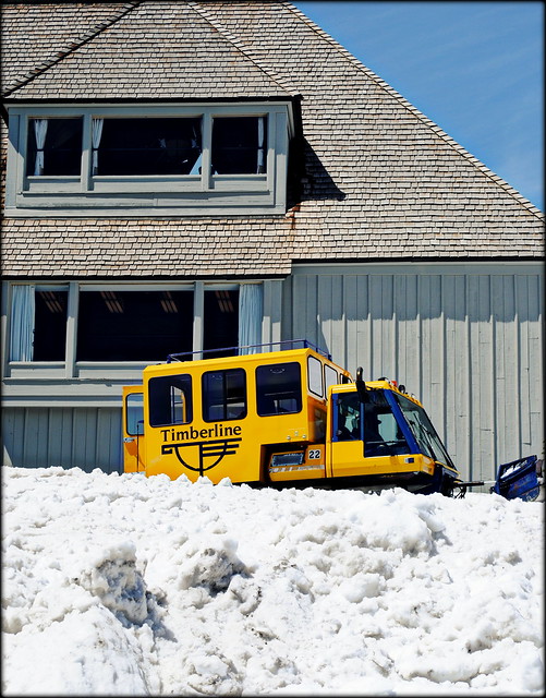 Snow removal at Timberline Lodge