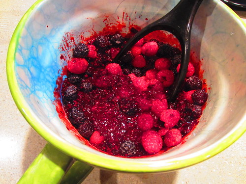 Crushing raspberries