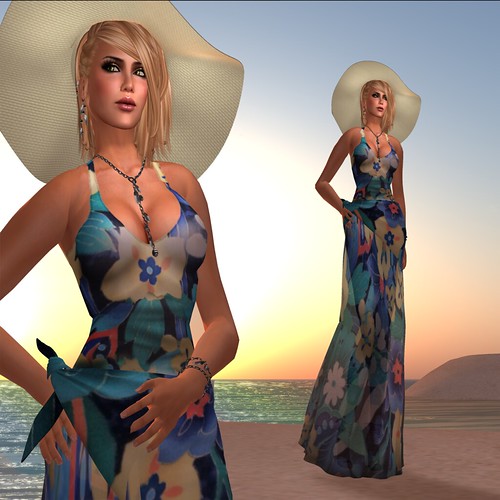 Paris METRO Couture - MESH Floral Beach Dress + Hat_p