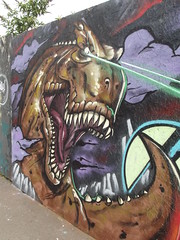Graffiti street art - Bradford Street, Digbeth - Connaught Square - T-Rex