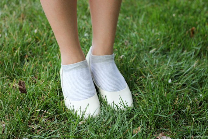 socks with white heels