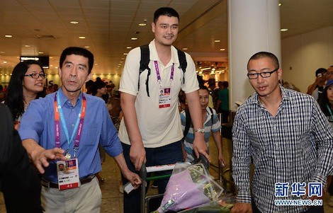 July 25th, 2012 - Yao Ming arrives in London for the 2012 Olympics as an announcer for Chinese CCTV5