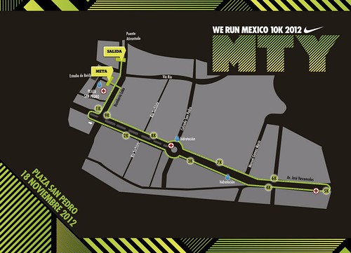 Ruta carrera Nike We Run Mexico 2012 Monterrey