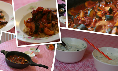 zucchini-pfanne mit couscous & korianderjoghurt