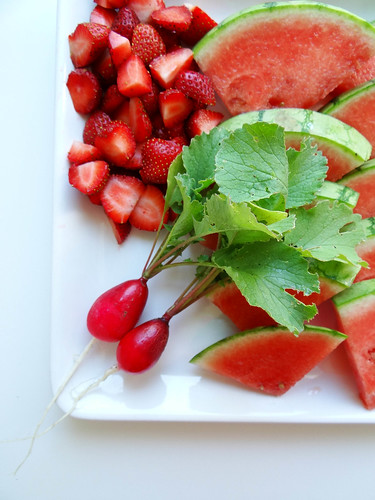 watermelon, radish & strawberry plate