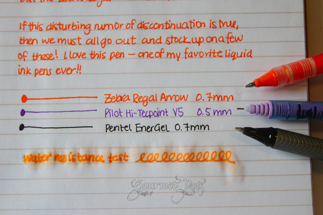 Zebra Regal Arrow Writing Sample Close Up
