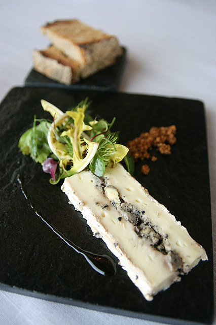Pre-dessert treat of truffled Brie and toast