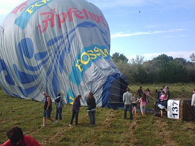 Balloon on its side