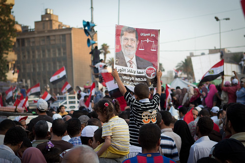 Egypt's president-elect Mohammed Morsi at Tahrir Square