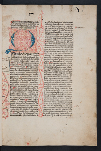 Pen-work initial in Burlaeus, Gualtherus: Expositio in artem veterem Porphyrii et Aristotelis (without text)