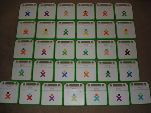 31 XO Laptops, by color...