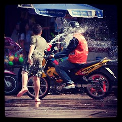 The neighbourhood kids are vicious! Can't go ten feet without getting completely drenched! Happy #Songkran indeed!