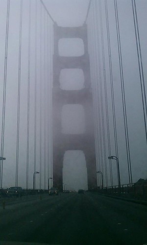 Golen Gate Bridge in fog August 5 2012