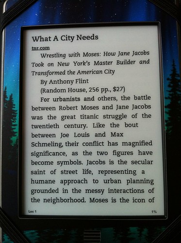 Readability Article on Kindle Touch