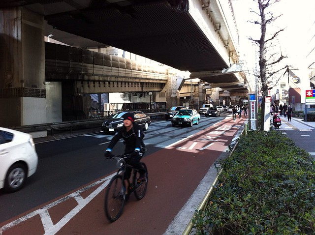 Many bike commuters on R246