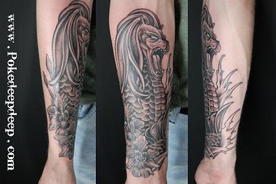 Fierce Merlion tattoo, via Pokedeepdeep.com