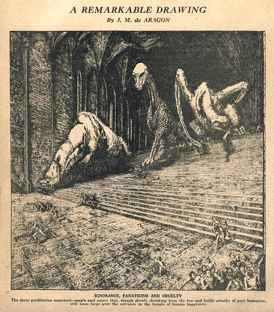 J.M. de Aragon - A Remarkable Drawing, Amazing Stories, June 1927
