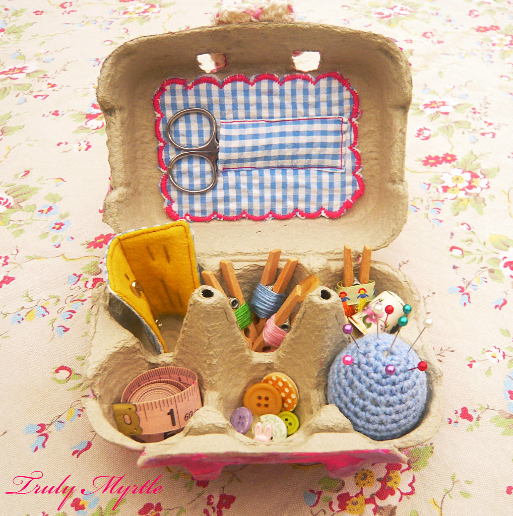 Egg Carton Sewing Box